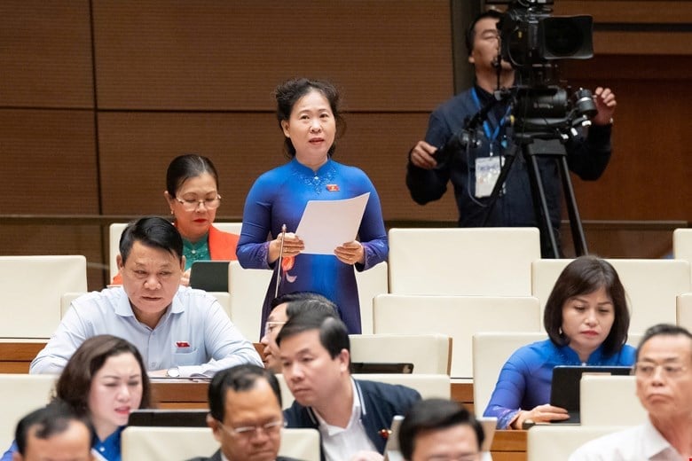 Delegat til Ai Vang (Can Tho). Foto: Quochoi.vn Đại biểu Tô Ái Vang (Cần Thơ). Ảnh: Quochoi.vn