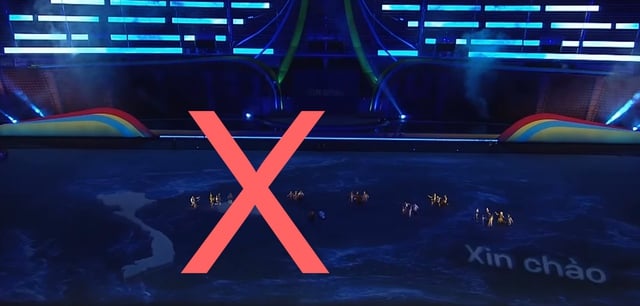 La delegación deportiva de Vietnam coopera con la Embajada para solucionar errores en los mapas durante la ceremonia de apertura de los Juegos del Sudeste Asiático - Foto 2. Đoàn thể thao Việt Nam phối hợp Đại sứ quán, xử lý sai sót bản đồ trong lễ khai mạc SEA Games - Ảnh 2.