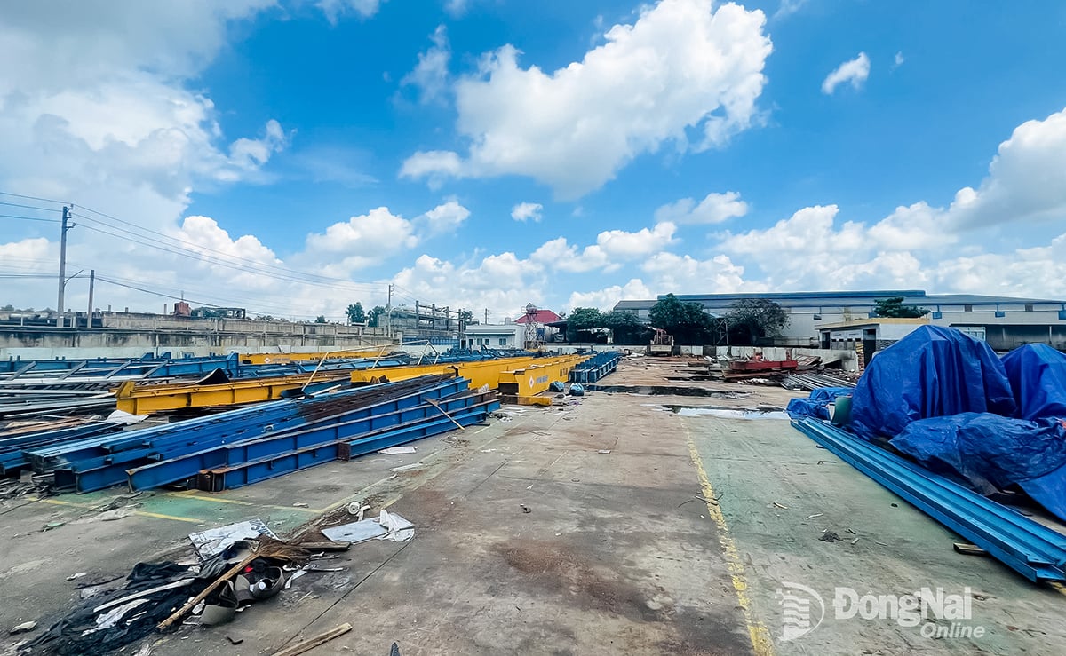 En fabrikkbygning på et landområde på over 72 hektar i Phuoc Tan-distriktet er i ferd med å demonteres og tilbakeføres til tomten.