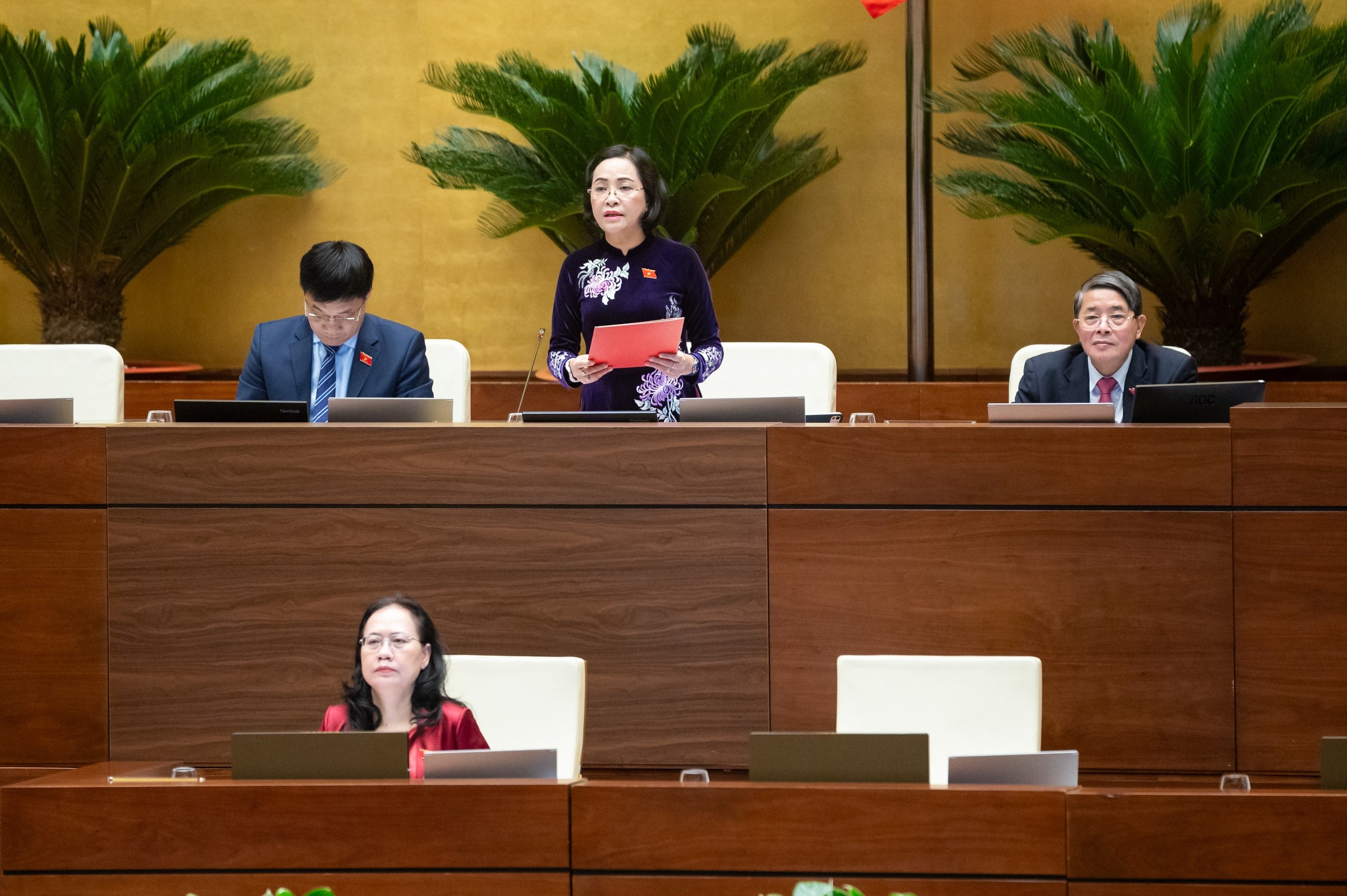 La vicepresidente dell'Assemblea nazionale, Nguyen Thi Thanh, ha presieduto la sessione. Foto: Pham Thang