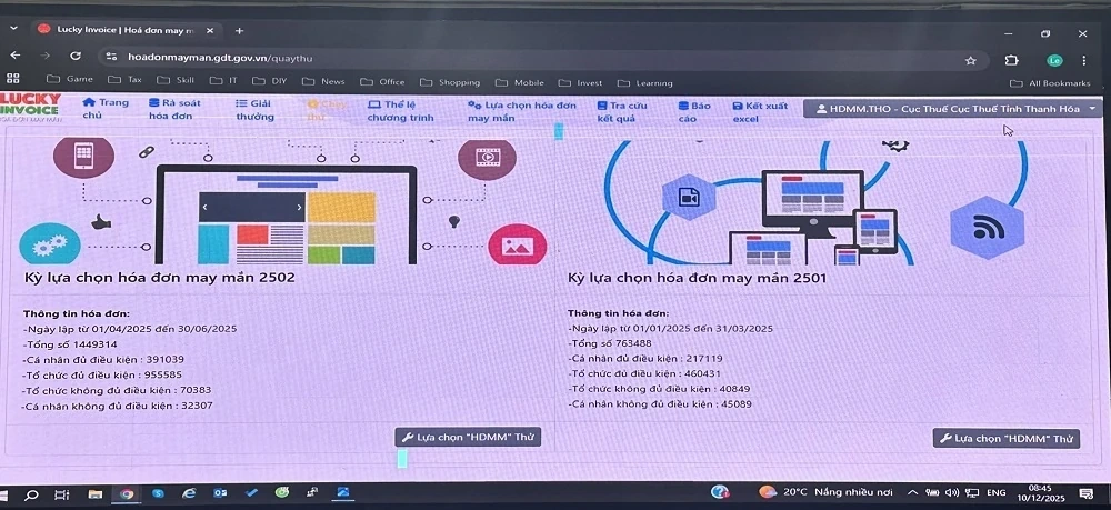 Tryck på siffran för att välja alternativet 