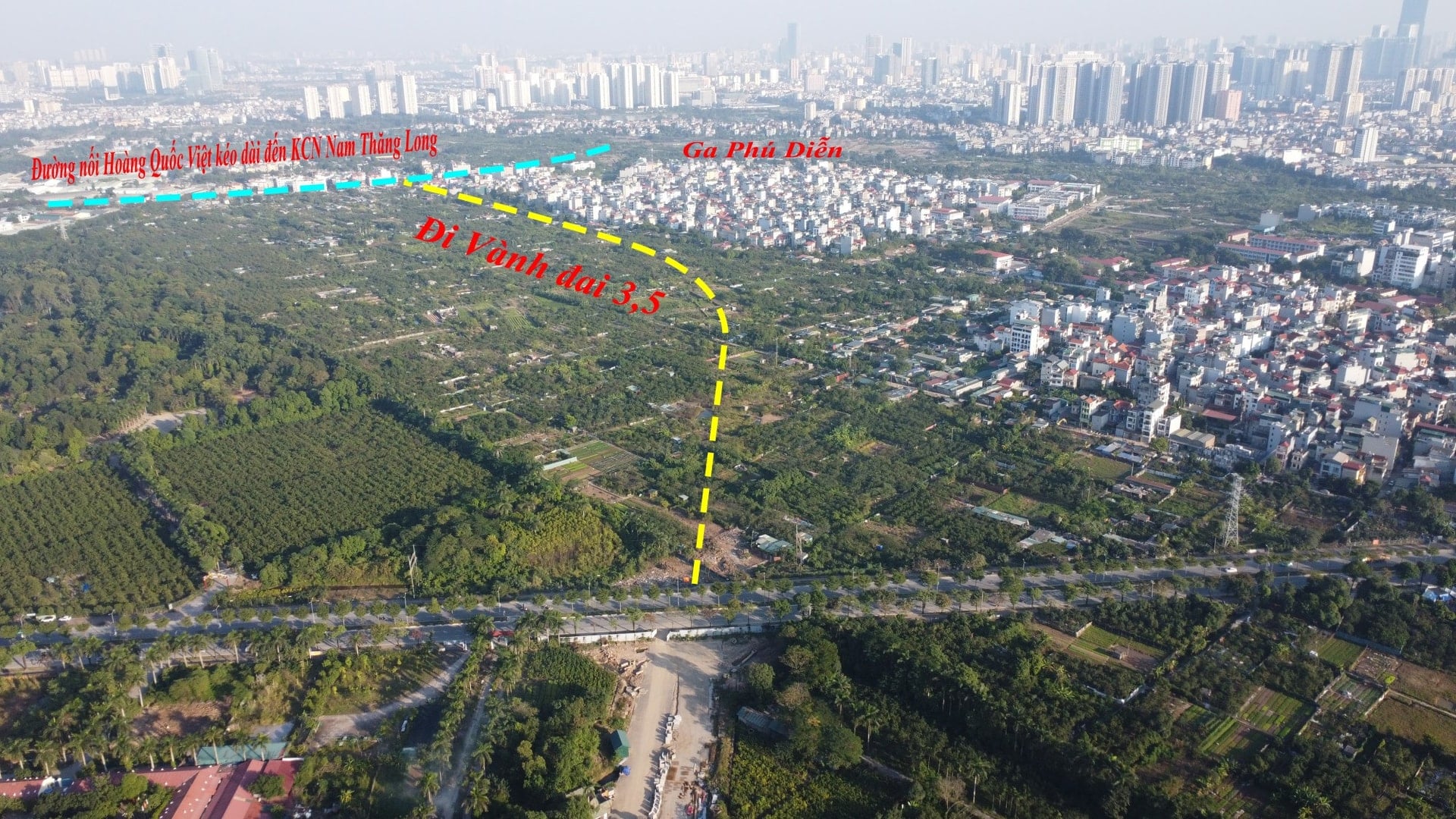 Đoạn đầu dự án ở phía phường Phú Diễn chưa được thi công do vướng mắc mặt bằng.