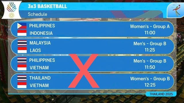 BTC SEA Games 33 lại sai nghiêm trọng, nhầm Quốc kỳ hàng loạt trong lịch thi đấu bóng rổ- Ảnh 1.