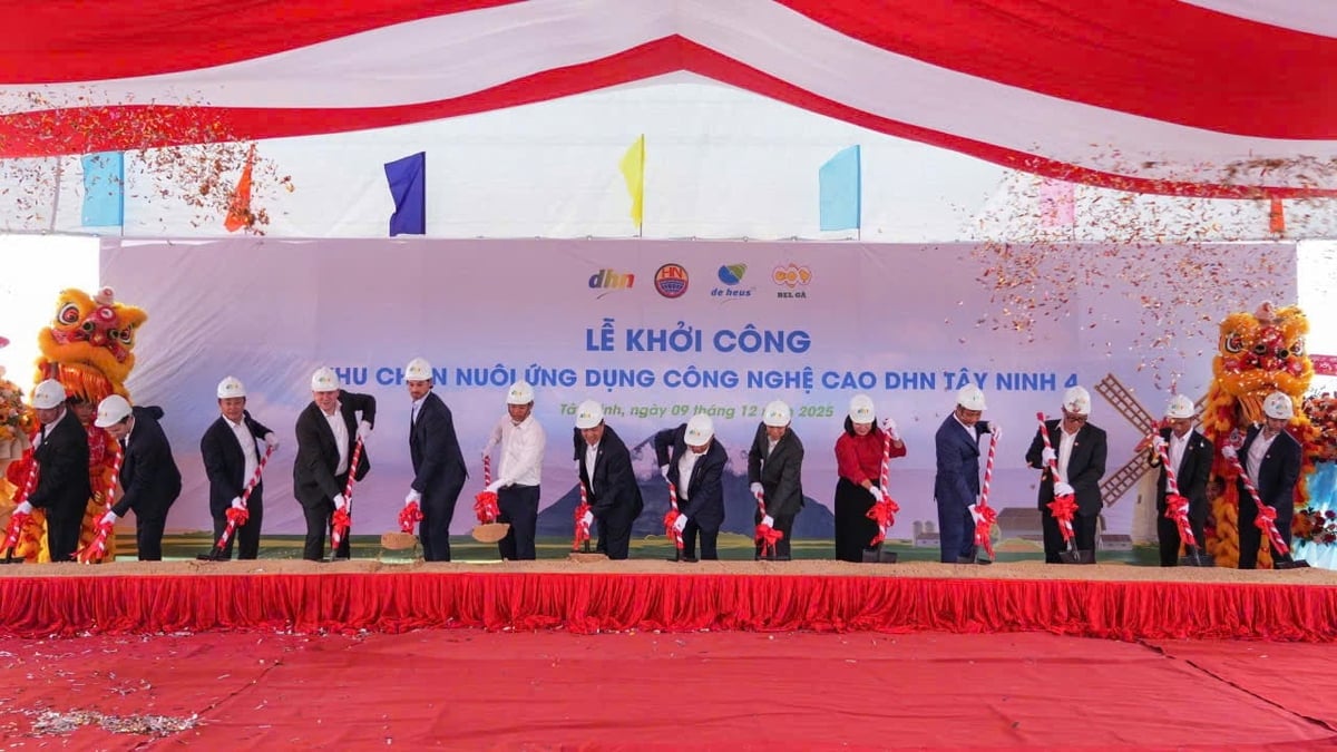 Deltagarna förrättade det första spadtaget i projektet. Các đại biểu thực hiện nghi thức khởi công dự án.