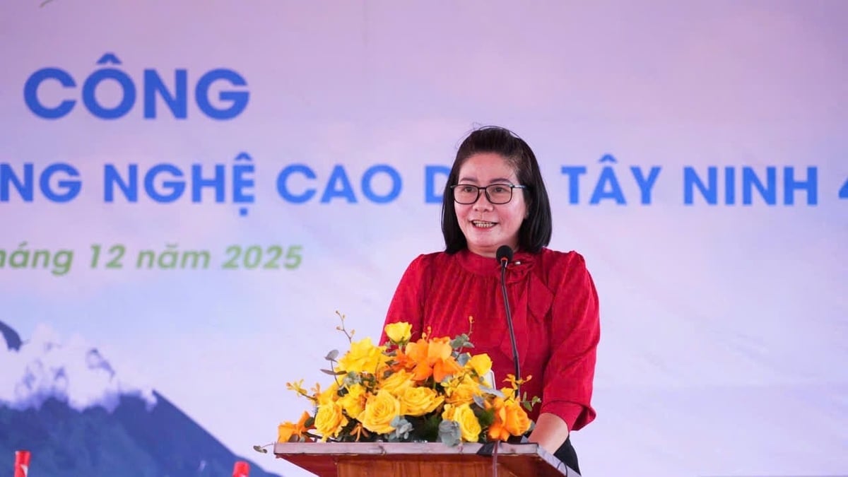 Fru Nguyen Thi Kim Phuong, ordförande för folkkommittén i Tan Hoi kommun. Bà Nguyễn Thị Kim Phượng, Chủ tịch UBND xã Tân Hội.