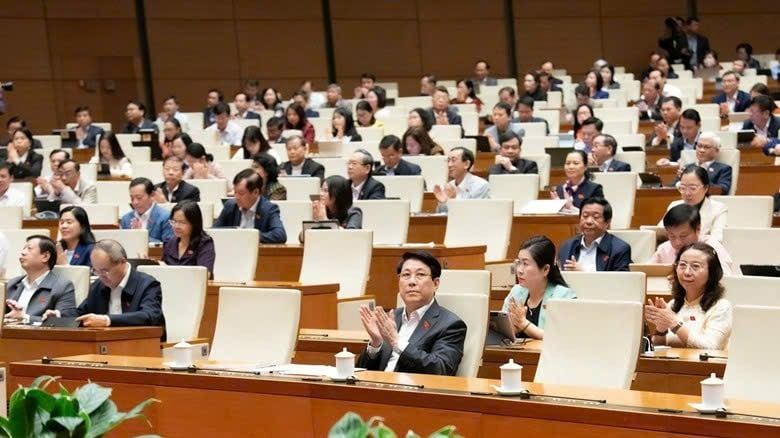 Prezident Luong Cuong a další delegáti se účastní zasedání. (Foto: Poskytnuto)