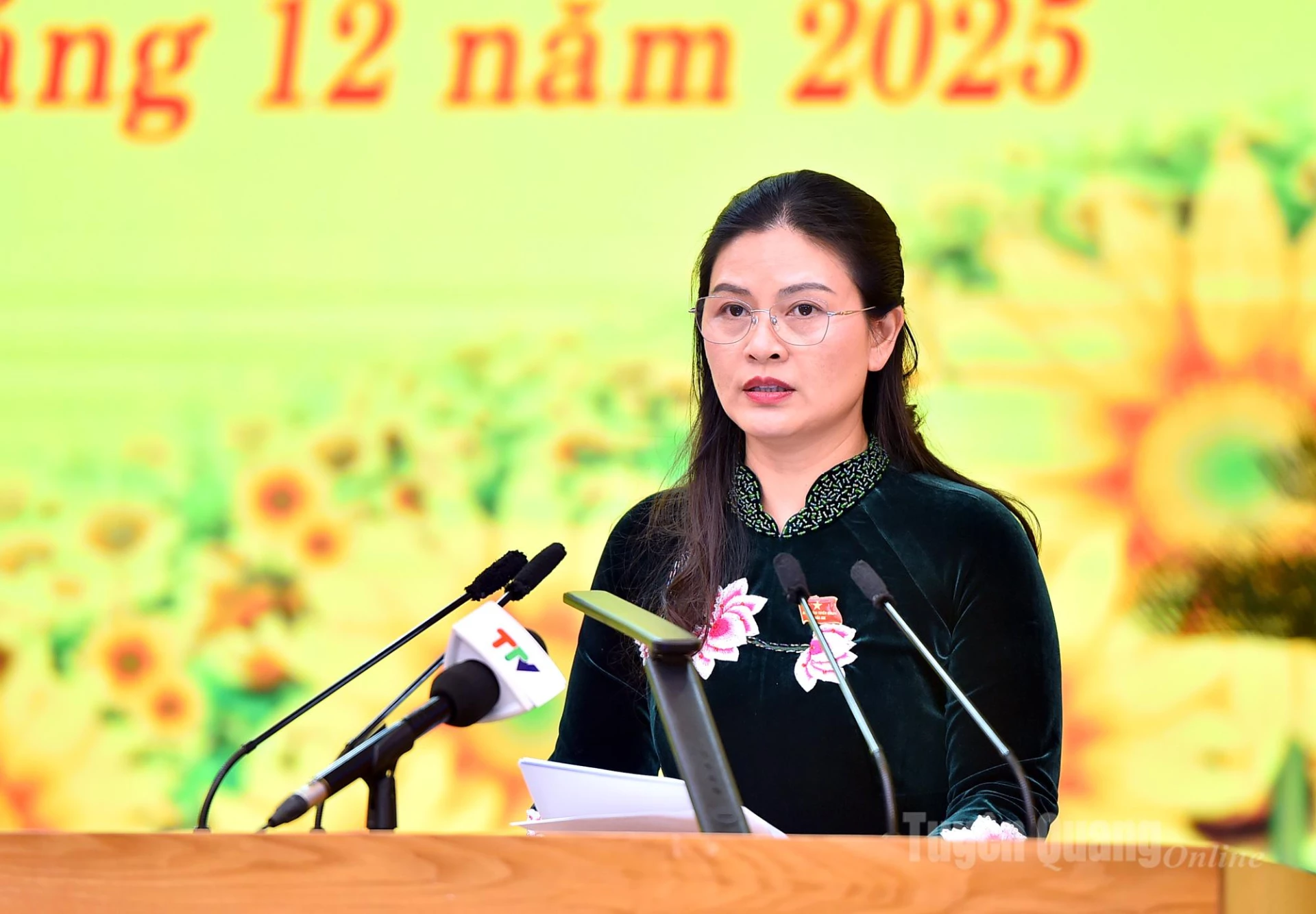 Tovarășul Vuong Ngoc Ha, vicepreședintele Comitetului Popular Provincial, a raportat și a explicat rezumatul discuțiilor purtate în cadrul grupurilor de lucru la ședința din după-amiaza zilei de 9 decembrie.