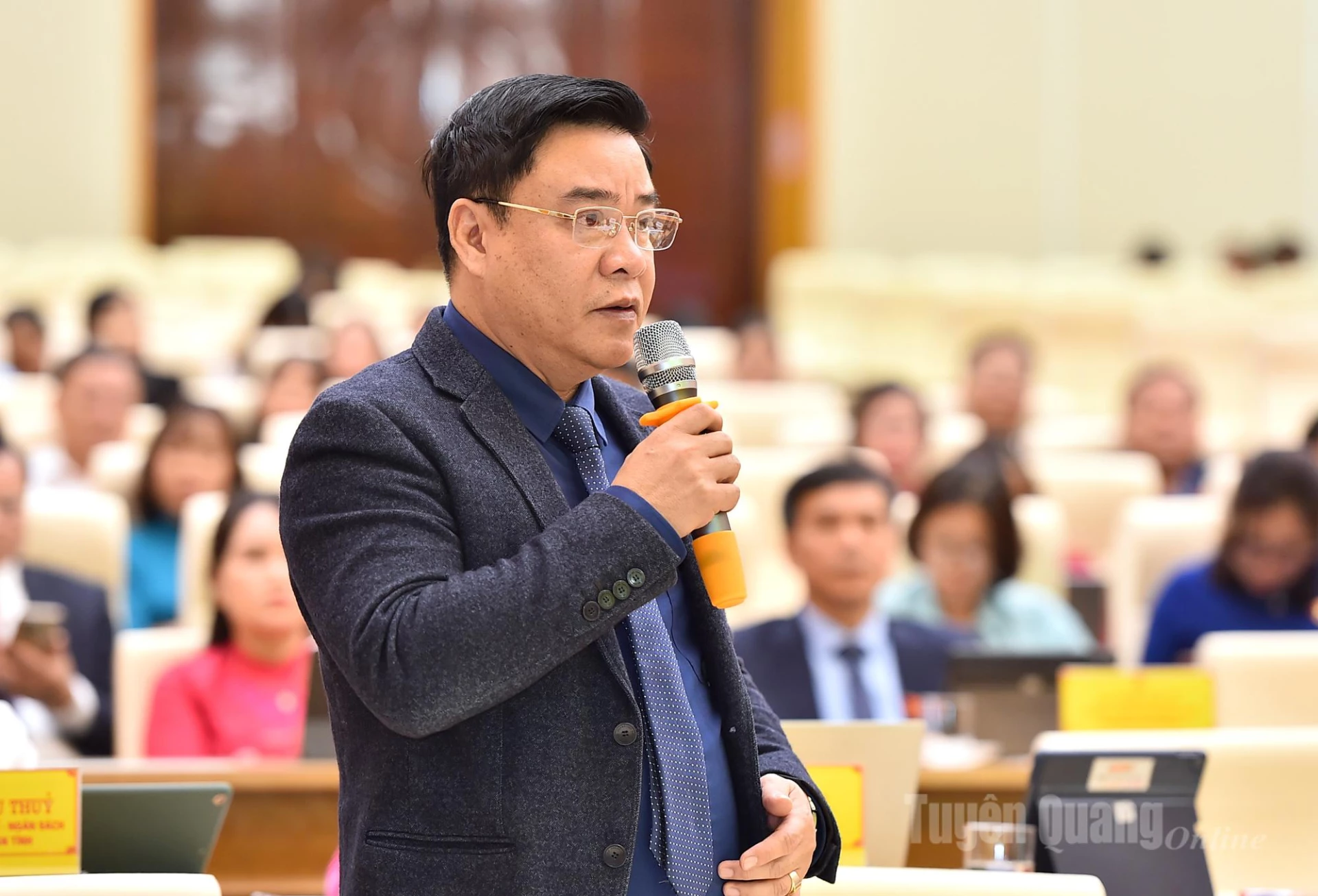 Tovarășul Hoang Gia Long, vicepreședintele Comitetului Popular Provincial, a luat cuvântul pentru a clarifica unele probleme în cadrul sesiunii de întrebări.