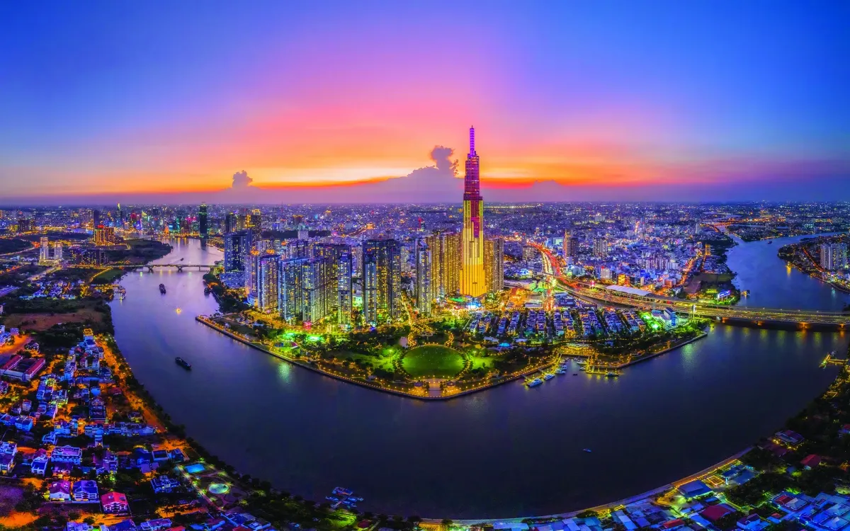 Ho Chi Minh-staden siktar på en tvåsiffrig genomsnittlig BNP-tillväxt under de kommande fem åren. TP. Hồ Chí Minh đặt mục tiêu tăng trưởng GRDP bình quân hai con số trong 5 năm tới