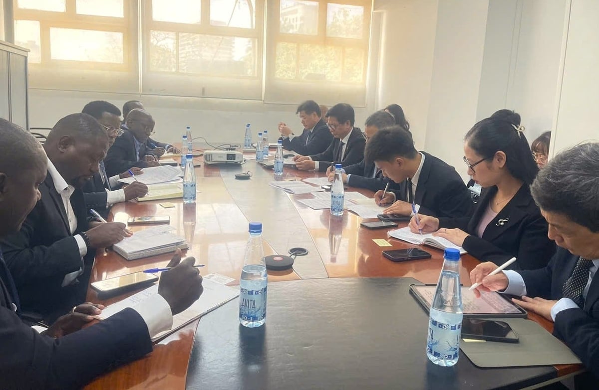 Möte för att diskutera projektet Cuộc họp bàn về Dự án 'Hỗ trợ phát triển sản xuất nông lâm nghiệp bền vững tại Angola'. Ảnh: ICD.