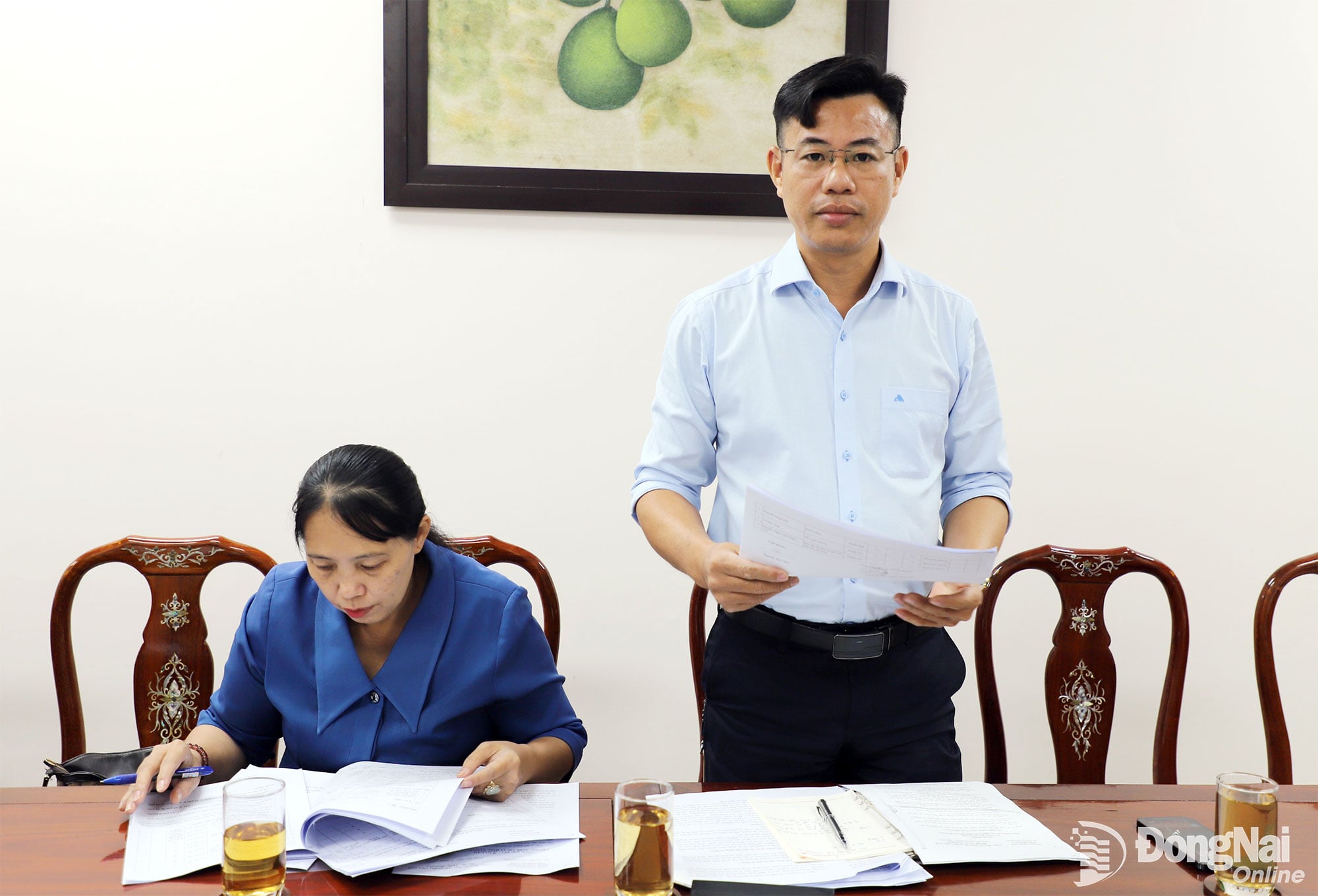 দং নাই প্রদেশের সংস্কৃতি, ক্রীড়া ও পর্যটন বিভাগের উপ-পরিচালক ভু থান নগু কর্ম অধিবেশনে বক্তব্য রাখছেন। ছবি: আমার নিউ ইয়র্ক