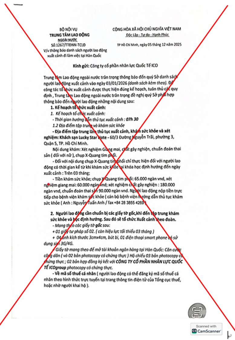 Giả mạo văn bản của Bộ Nội vụ để lừa đảo người lao động- Ảnh 1.