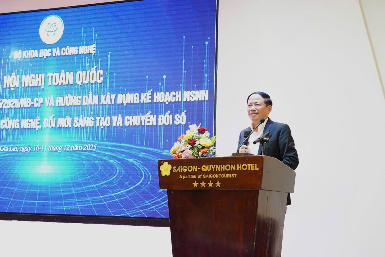 ທ່ານປະທານຄະນະກຳມະການປະຊາຊົນແຂວງ Gia Lai ທ່ານ Pham Anh Tuan ກ່າວຄຳເຫັນທີ່ກອງປະຊຸມ.