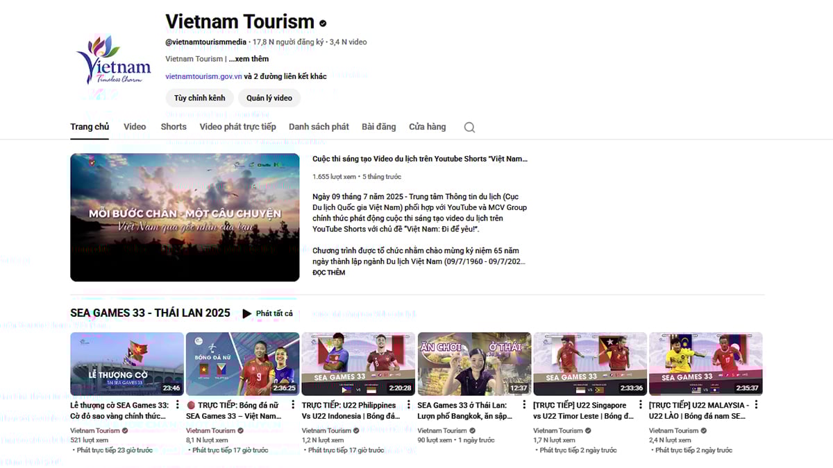 Kênh YouTube của Cục Du lịch Quốc gia Việt Nam đồng hành cùng SEA Games 33 - Ảnh 1.
