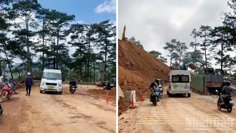 Na manhã de 11 de dezembro, veículos ainda trafegavam pela área afetada pelo deslizamento de terra que estava sendo reparada na Rodovia Nacional 20, no trecho que atravessa o Passo D'Ran. ndo_br_1-6174.jpg