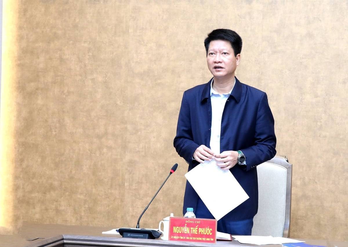 Ông Nguyễn Thế Phước, Phó Chủ tịch Thường trực UBND tỉnh Lào Cai phát biểu tại hội nghị. Ảnh: laocai.gov.vn