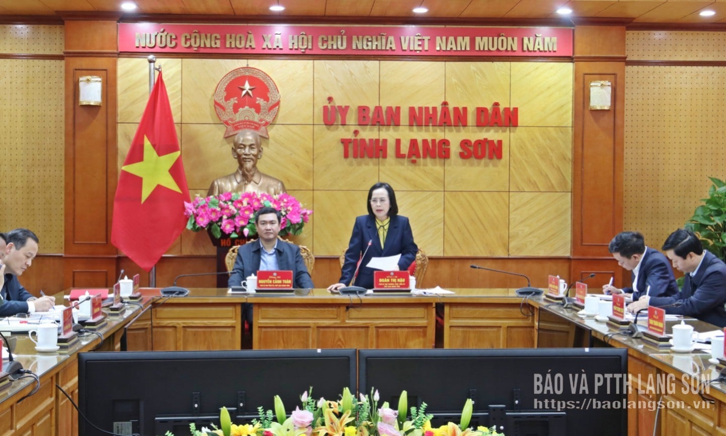 도안 티 하우 동지, 성 당위원회 상임 부서기, 성 인민위원회 주석, 그리고 운영위원회 부위원장이 회의에서 마무리 발언을 했습니다.