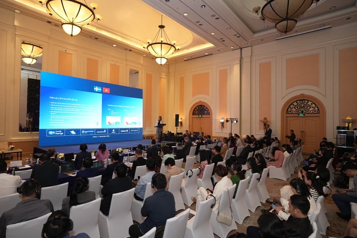 Översikt över den svensk-vietnamesiska konferensen om innovation inom hälso- och sjukvård. (Foto: Organisationskommittén)