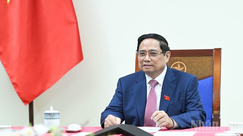 Le Premier ministre Pham Minh Chinh s'est entretenu par téléphone avec Alexeï Likhachev, directeur général de la Société d'État russe de l'énergie atomique (Rosatom). (Photo : TRAN HAI)