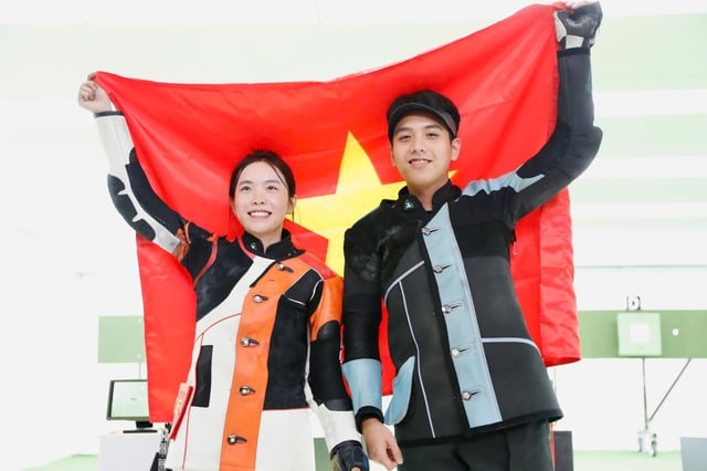 Trường đoàn Việt Nam bật khóc khi Mộng Tuyền và Tâm Quang giành HCV bắn súng: Nghẹt thở rồi vỡ òa!- Ảnh 6.