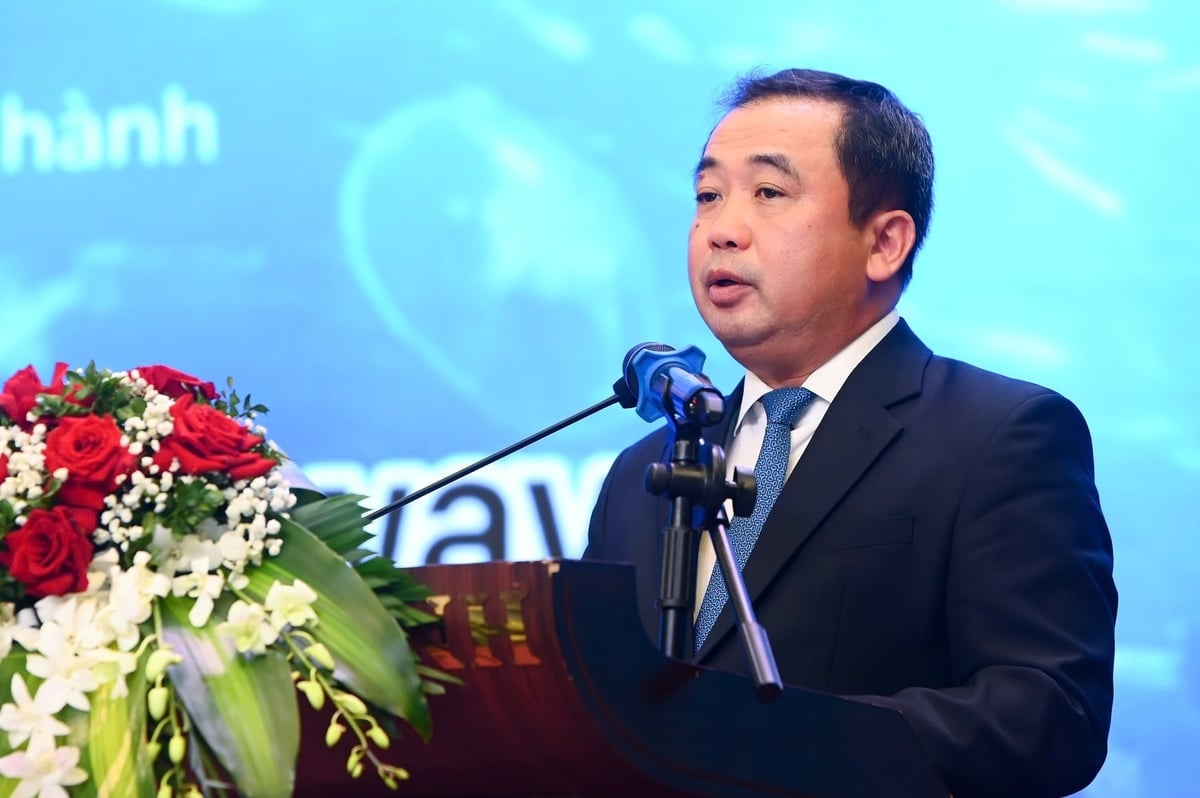 Bộ trưởng Trần Đức Thắng phát biểu tại Diễn đàn. Ảnh: Tùng Đinh.