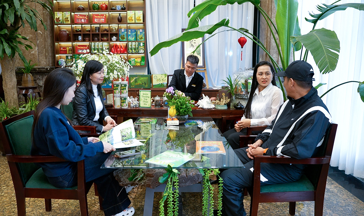 តំបន់ភ្លក់តែរបស់សណ្ឋាគារ Kim Thai គឺជាសេវាកម្មឥតគិតថ្លៃសម្រាប់ភ្ញៀវសណ្ឋាគារ។