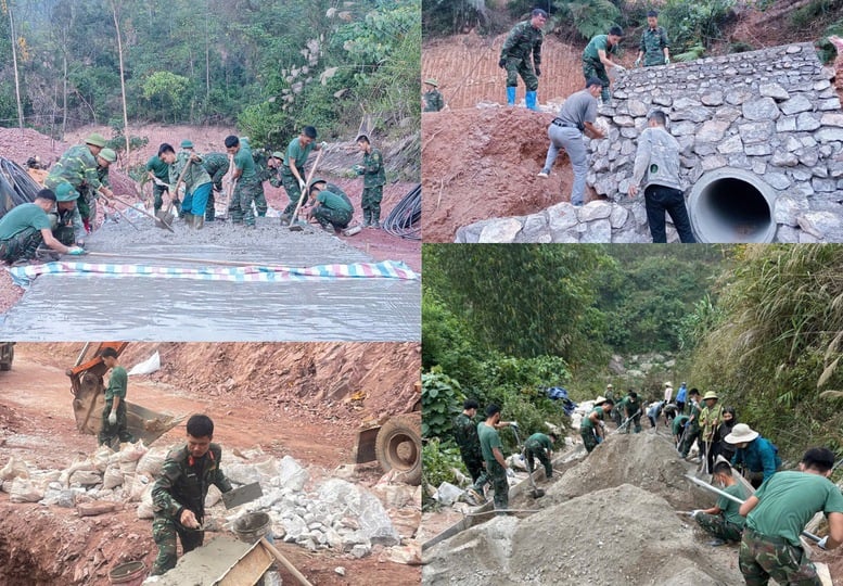 Khi màu áo lính hòa vào nhịp sống thôn bản- Ảnh 2.