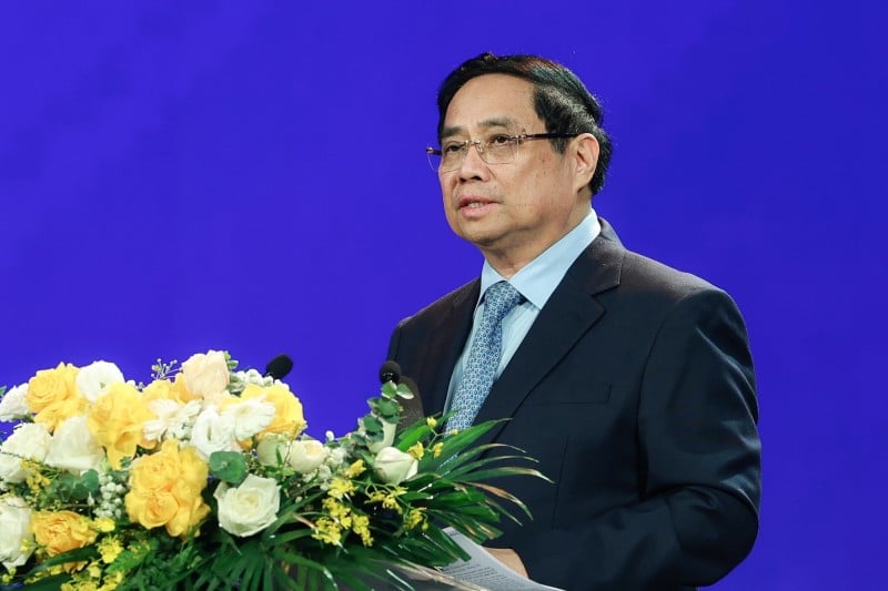 Premierul Pham Minh Chinh ține un discurs directiv. (Foto: Hoai Nam/Vietnam+)