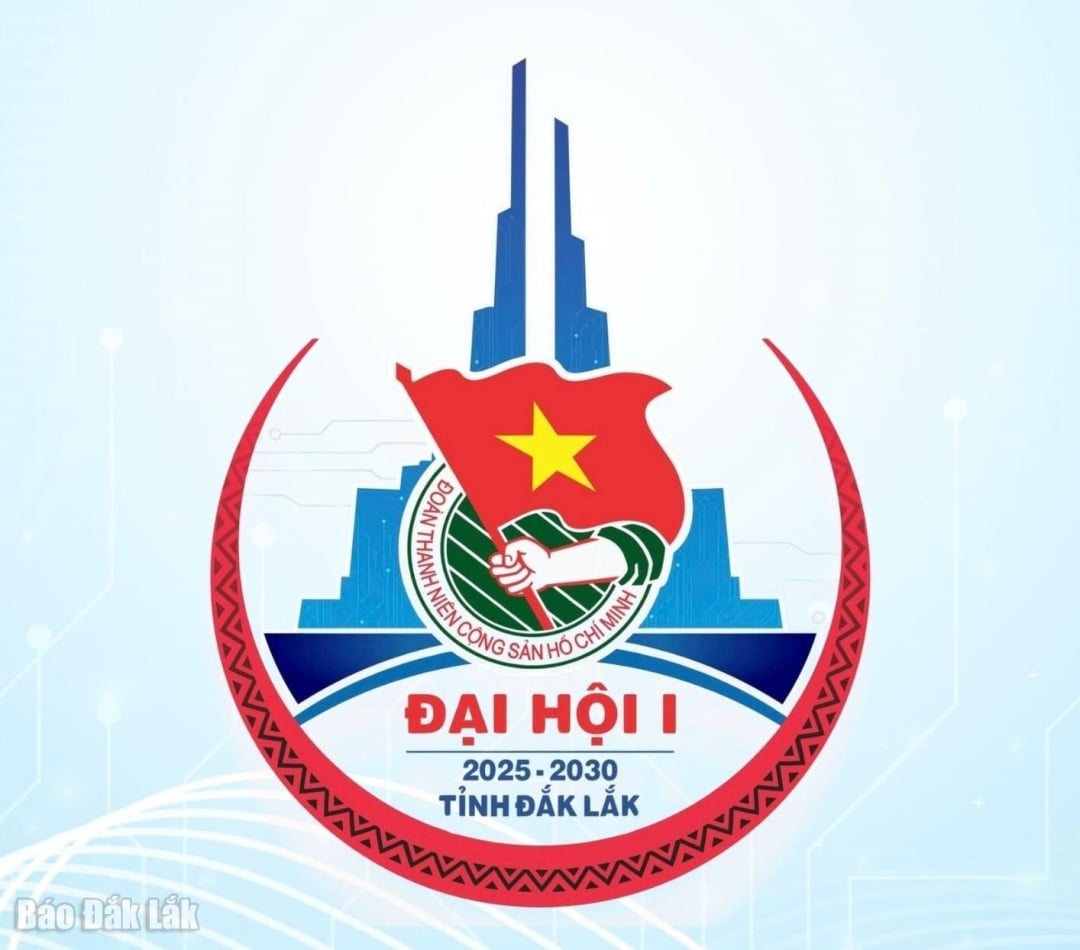 Officieel logo van het Eerste Provinciale Congres van de Communistische Jeugdunie van Ho Chi Minh, periode 2025-2030.