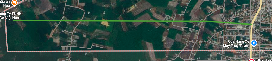 Chơn Thành vasútállomás határának részletes útvonaltérképe műholdas térképen.
