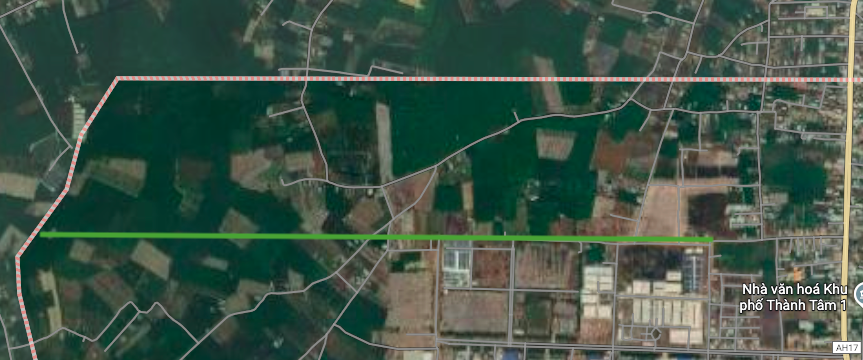 Thành Tâm közigazgatási központjának részletes útvonaltérképe műholdas térképen.