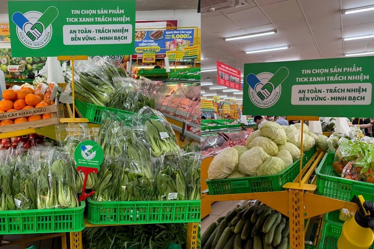 100% всех поставщиков овощей, корнеплодов и фруктов в Бах Хоа Ксань участвуют в программе «Ответственный зеленый знак». 100% tổng số nhà cung cấp rau, củ, quả, trái cây của Bách Hóa Xanh tham gia chương trình 'Tick xanh trách nhiệm'.