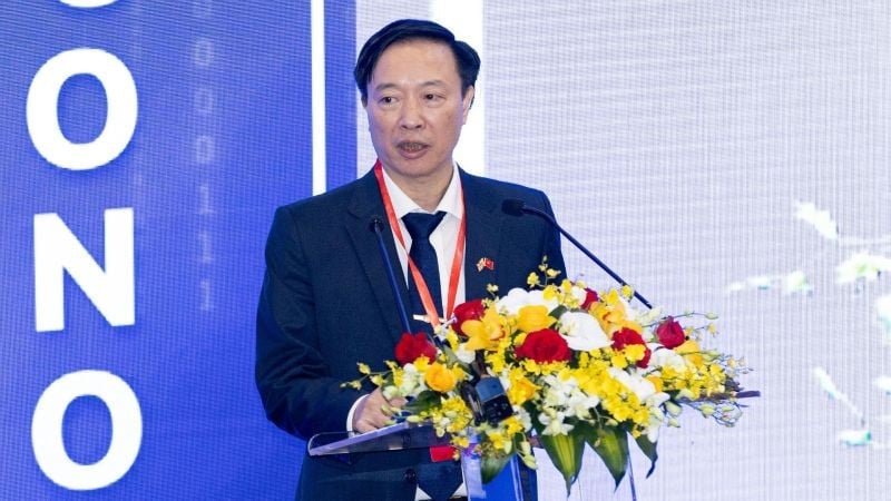 Generalmajor Nguyen Ngoc Cuong, chef för National Data Center och vice ordförande för National Data Association, höll ett tal vid konferensen.