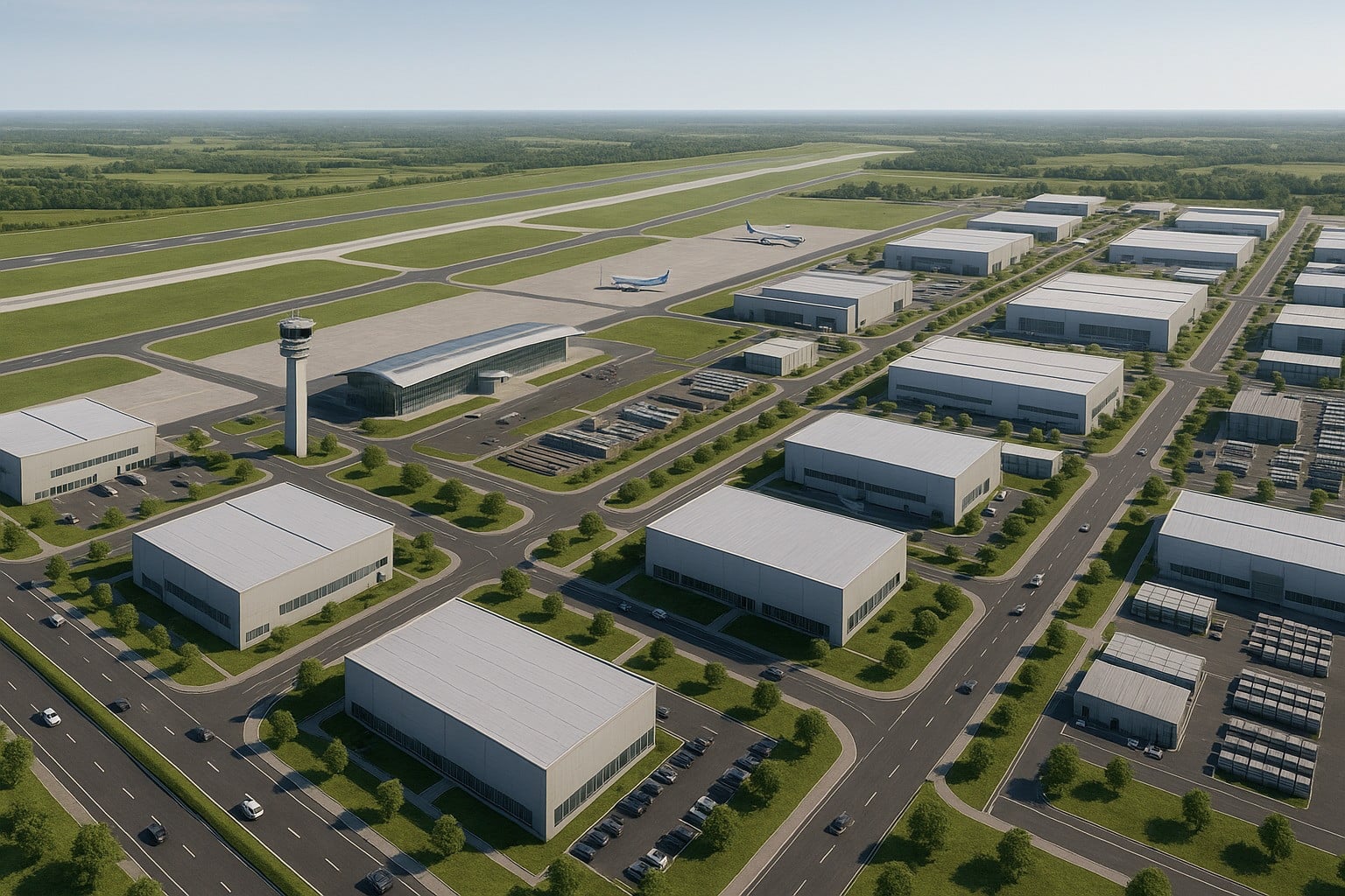Ilustrace centra leteckého průmyslu v Quang Tri.