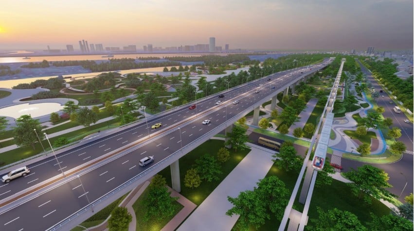 ແຜນທີ່ວາງແຜນຂອງໂຄງການ Red River Scenic Boulevard.