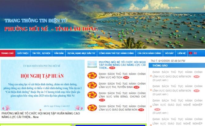 Khác với phường Mũi Né, nhiều xã, phường ở Lâm Đồng chưa có trang thông tin điện tử của riêng mình. Ảnh: Báo Lâm Đồng.