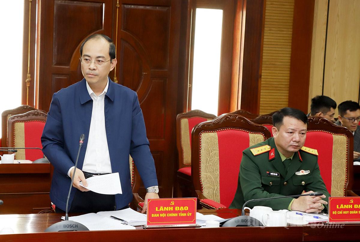 ប្រធាននាយកដ្ឋានកិច្ចការផ្ទៃក្នុងនៃគណៈកម្មាធិការបក្សខេត្ត បានធ្វើបទបង្ហាញរបាយការណ៍ពីគណៈកម្មាធិការបក្សនៃតុលាការប្រជាជនខេត្ត ព្រះរាជអាជ្ញាប្រជាជនខេត្ត អធិការកិច្ចខេត្ត និងទីភ្នាក់ងារអនុវត្តច្បាប់ស៊ីវិលខេត្ត។