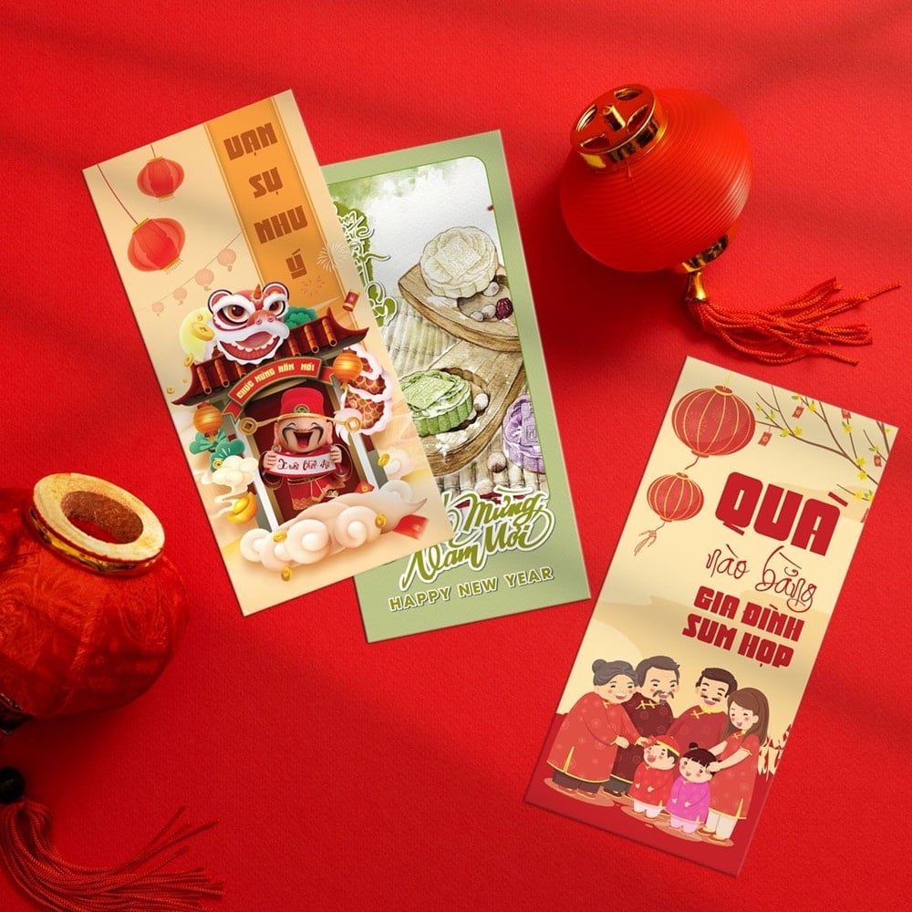 Οι κόκκινοι φάκελοι (li xi) αποτελούν μια ξεχωριστή πολιτιστική παράδοση κατά τη διάρκεια του Τετ (Βιετναμέζικου Σεληνιακού Νέου Έτους).