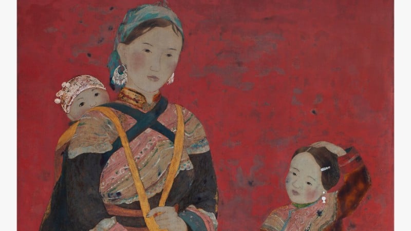 Petikan daripada lukisan lakuer oleh artis Nguyen Thi Que.