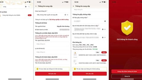 ឥឡូវនេះ ប្រជាពលរដ្ឋអាចដាក់វិញ្ញាបនបត្រកម្មសិទ្ធិដីធ្លីតាមរយៈកម្មវិធី VNeID។