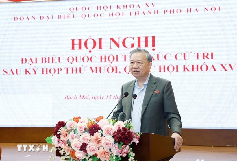 Tổng Bí thư Tô Lâm phát biểu. Ảnh: TTXVN.