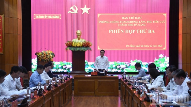 V Da Nangu se zahajuje 3. zasedání městského řídícího výboru pro prevenci a boj proti korupci, plýtvání a negativním praktikám. (Foto: ANH DAO)