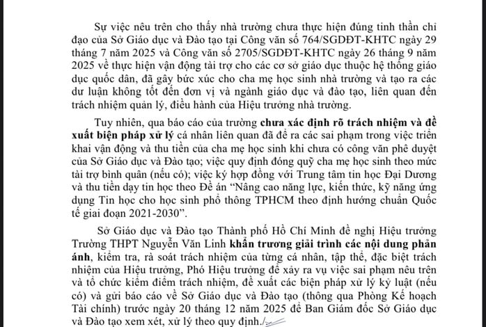 TPHCM: Để xảy ra các vụ việc sai phạm, hiệu trưởng một trường THPT phải giải trình, kiểm điểm - Ảnh 2.