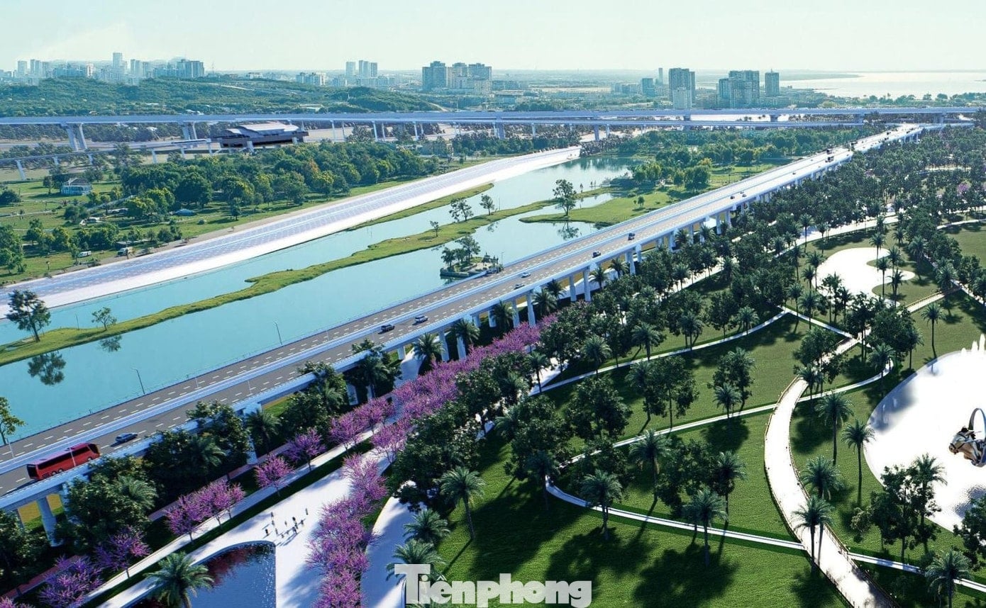 ទិដ្ឋភាពពីលើអាកាសនៃគម្រោងផ្លូវទេសភាពទន្លេក្រហមទាំងមូល។