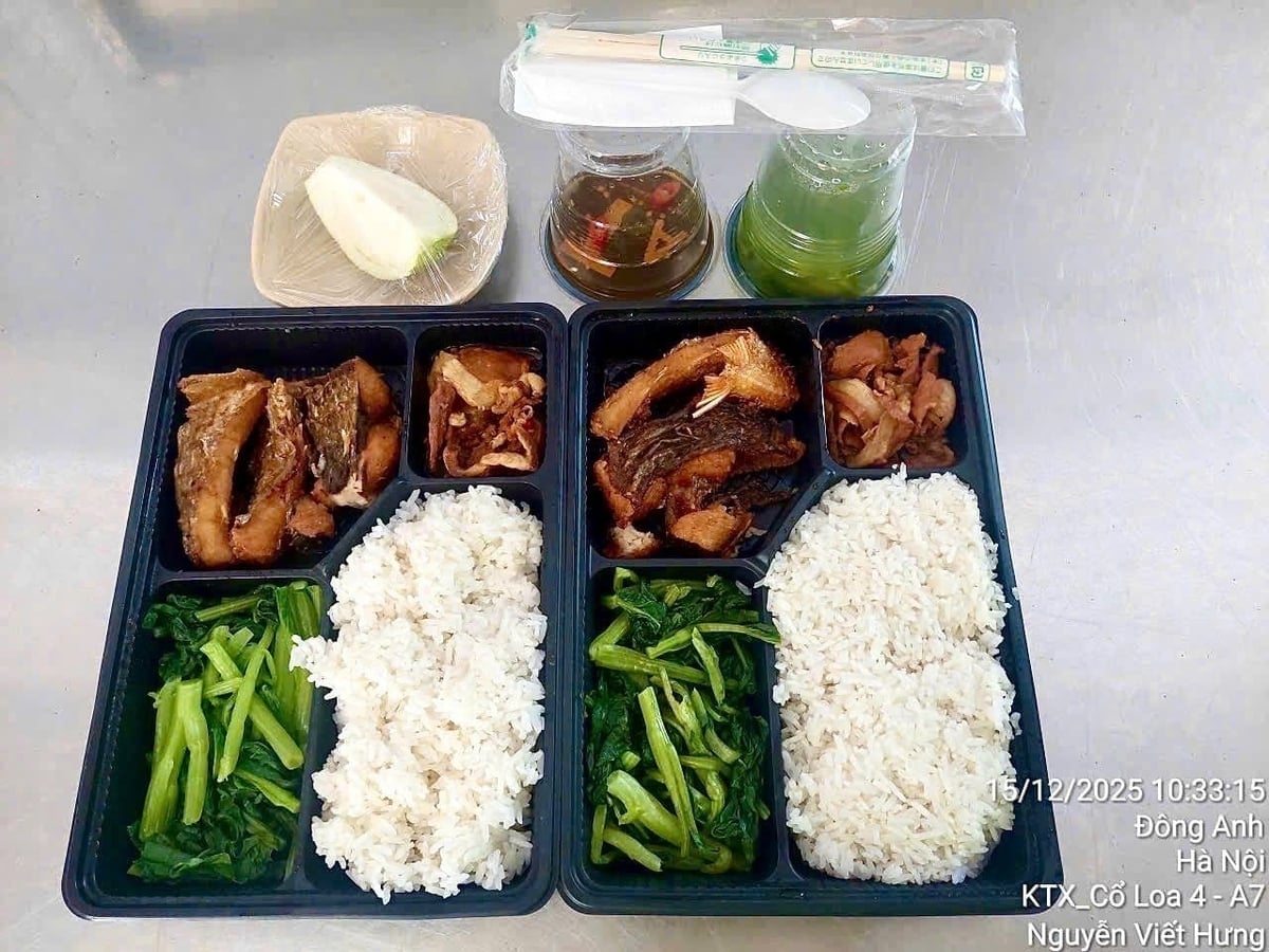 อาหารคุณภาพดีสำหรับพนักงานในสถานที่ก่อสร้างของ VinCons ทุกวัน ภาพ: Vingroup Bữa ăn hàng ngày chất lượng của các công nhân tại công trường VinCons. Ảnh: Vingroup.