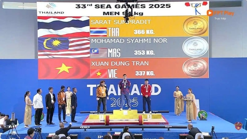 Zum Abschluss des vietnamesischen Gewichtheberwettbewerbs setzte der junge Trần Xuân Dũng seine Siegesserie fort und sicherte sich die Bronzemedaille in der Kategorie der Männer bis 94 kg.