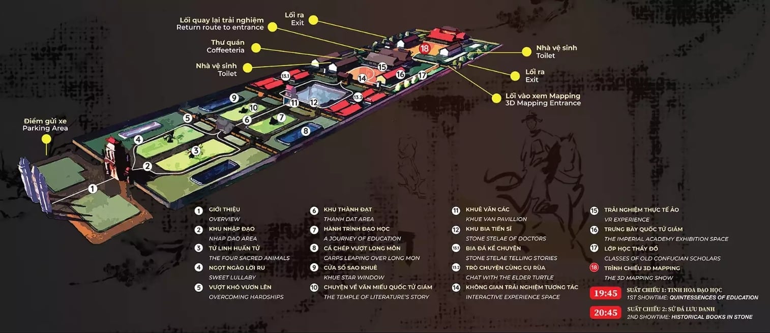 ແຜນທີ່ວັດວາອາຮາມ ແລະ ມະຫາວິທະຍາໄລແຫ່ງຊາດ