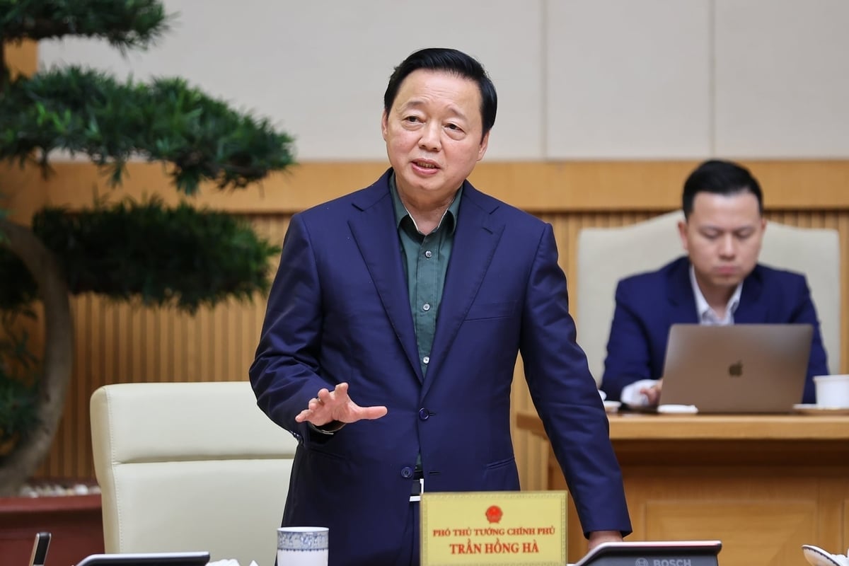 Phó Thủ tướng Trần Hồng Hà phát biểu tại buổi làm việc. Ảnh: VGP.