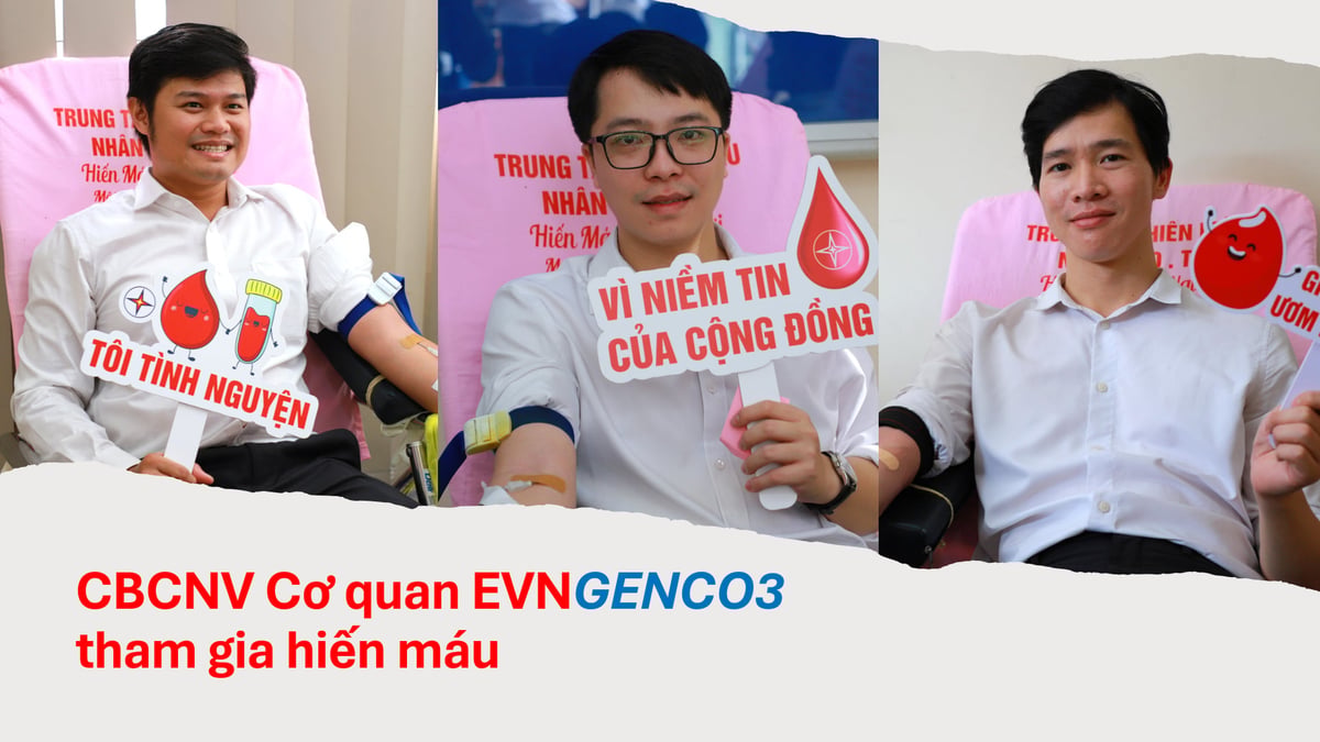 Cán bộ công nhân viên Điện lực hiến máu cứu người là một nghĩa cử cao đẹp. Ảnh: EVNGENCO3.