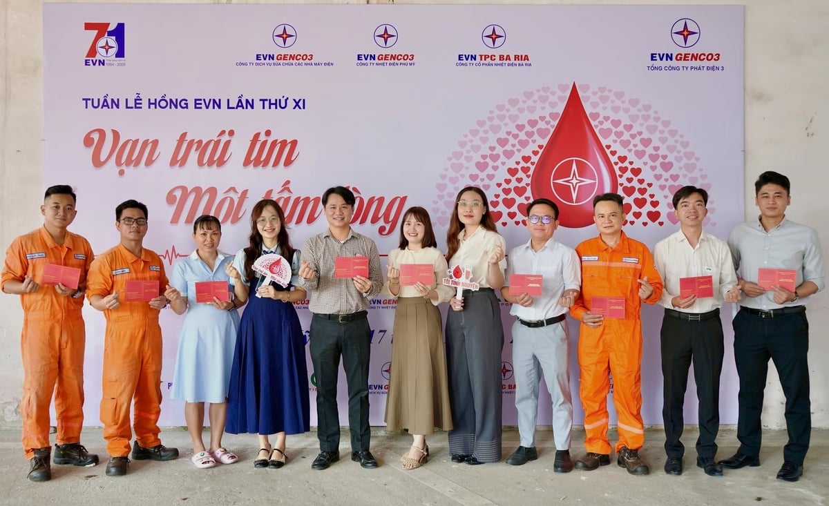 Công ty EPS hưởng ứng chương trình hiến máu. Ảnh: EVNGENCO3.